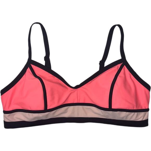 Xhilaration Bikini Top Women's Size 18W Pink and Black Color Block Swim wear - Picture 1 of 14